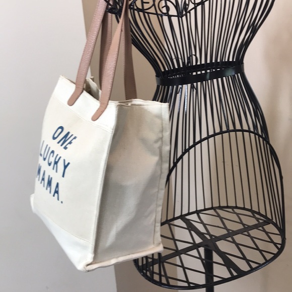 LC Lauren Conrad Shoulder & Crossbody “One Lucky Mama.” Canvas Bag - Picture 4 of 12